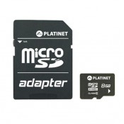 PLATINET microSD 8GB + CARD READER + ADAPTER